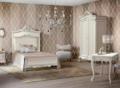 Bedroom set, modern style, bed, nightstand, desk, furniture, 4-piece set.