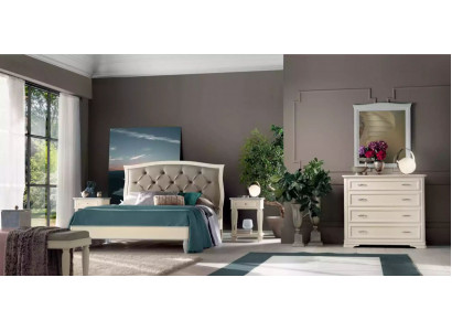 Bed 2x Nightstands 5 pcs. Bedroom Design Luxury Dresser Complete