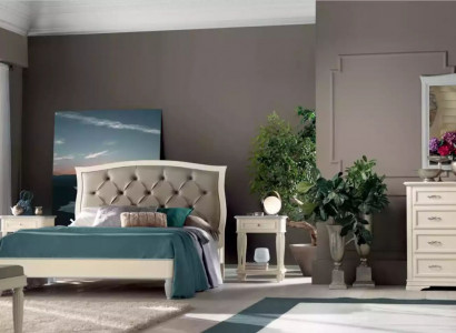 Bed 2x Nightstands 5 pcs. Bedroom Design Luxury Dresser Complete