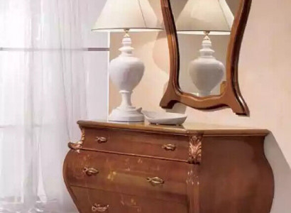 Bedroom mirror dresser wood classic design luxury brown new