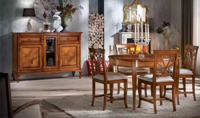 Dining room set 4x chairs dining table group dining group sideboard 6-piece
