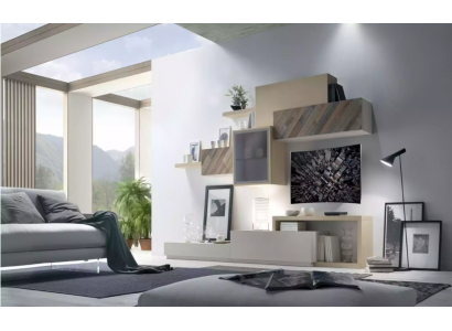 Design living room set display cabinet wall shelves living wall shelf cabinets 4-piece.