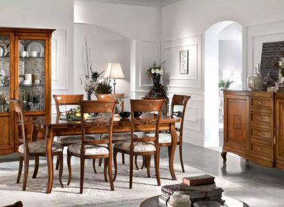 Dining table with 6 chairs dining room dining set wood sideboard 9-piece set