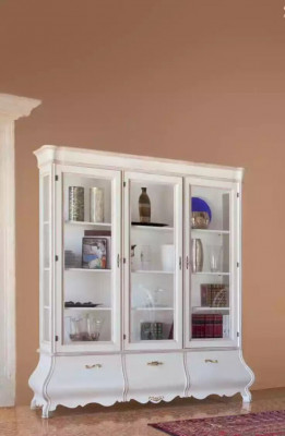 Wooden display cabinet luxury cupboards classic sideboard furniture Italian 185x50cm
