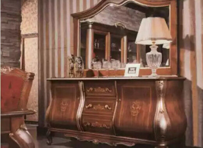 High-quality luxurious classic living room sideboard wood brown 200x53x100