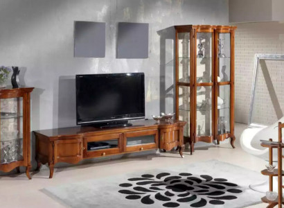 Italian style furniture living room 3-piece set classic 2x showcase brown