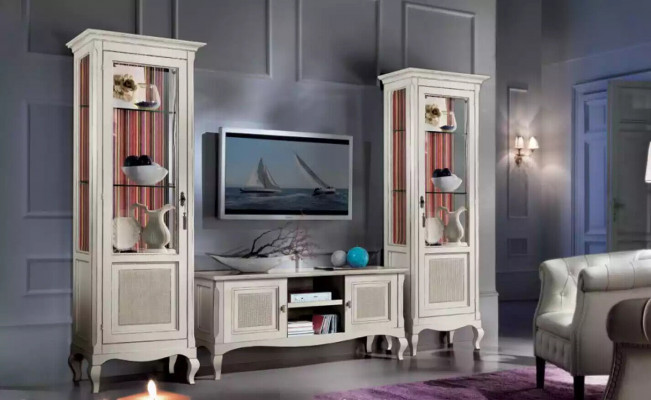 Living room furniture set living room TV stand 2x display cabinet 3-piece wall unit
