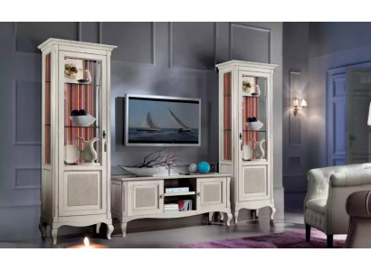 Living room furniture set living room TV stand 2x display cabinet 3-piece wall unit