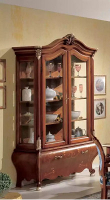 Luxury wood showcase sideboard design cabinets brown Italian furniture new