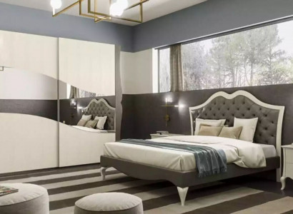 Design beds, bedroom bed, 2x nightstands, modern luxury furniture 3-piece set