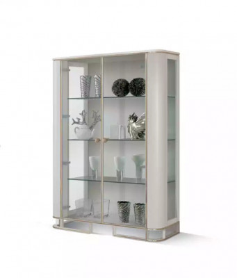 Designer display cabinet furniture wood white luxury vitrine cabinet design Italian furniture