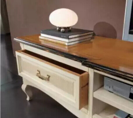 Lowboard RTV wall cabinets living room wood furniture wall shelf set 7 pcs.