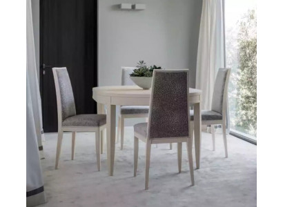 Dining Table Set Group Dining Room Table Set 4x Chairs Wood 5-piece Beige