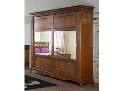 Bedroom furniture wardrobe with mirror solid wood design Italy