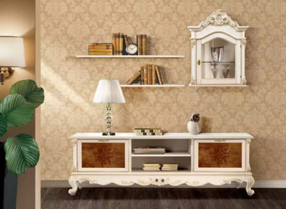Wall unit shelves living room wood white wall display cabinet wall shelves Italy new