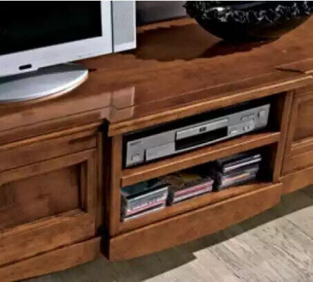 Designer living room 4x wall cabinets brown lowboard 7-piece. New wall unit.