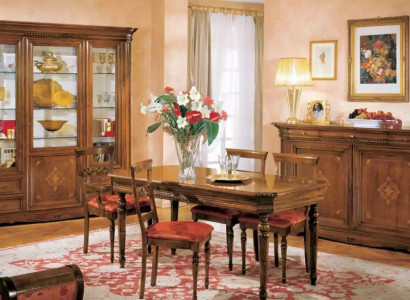 Dining table, 4x chairs, dining set, sideboard, table set, dining table 7-piece set