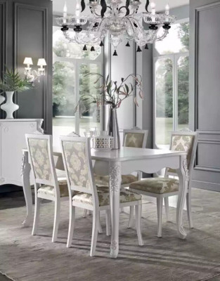 Complete Set Dining Table 4x Chairs Dining Room Set Dining Group Wooden Table 5 pieces New