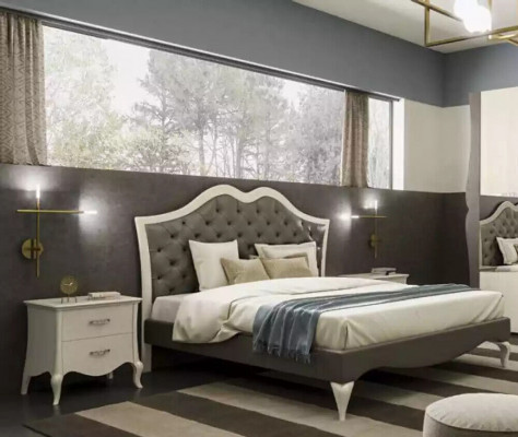 Bed Bedroom Set Bed 2x Nightstands Modern Italian Furniture 3-piece Set