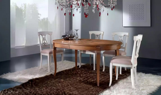 Dining set dining table 4 x chairs set classic dining group brown 5-piece.