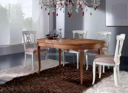 Dining set dining table 4 x chairs set classic dining group brown 5-piece.