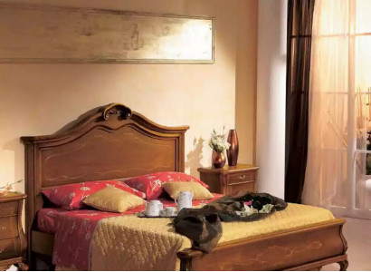 Wooden double bed in classic style luxurious bedroom design beds