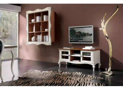 Living room wall unit cabinet lowboard classic design set 2-piece.