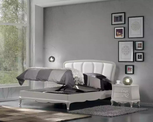 Bed 2x nightstands 3-piece bedroom set modern luxury bedroom