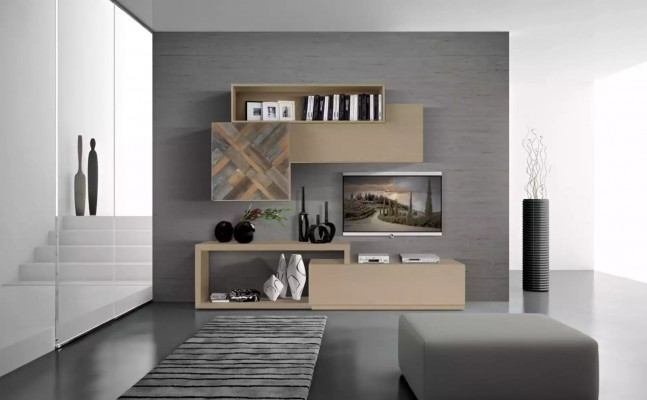 TV lowboard, RTV wall shelves, living room wood luxury wall furniture
