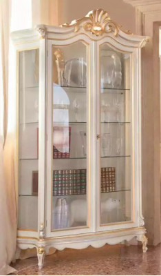 Classic quality white display cabinet luxury furniture new in living room shelf