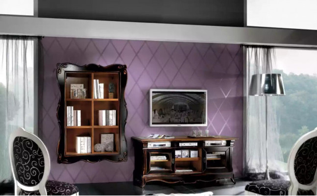 TV stand wall unit shelves living room classic wood design furniture new