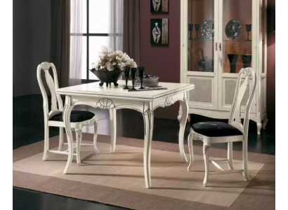 Dining set, 5-piece, white tables new, 4x chairs set