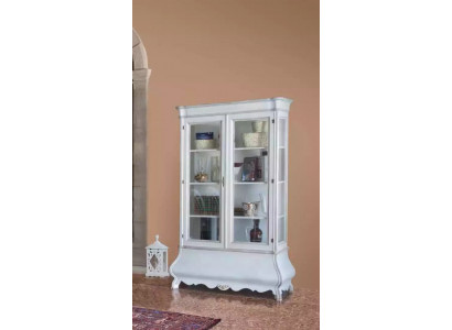 Classic living room furniture, white wooden cabinet, living room furniture cupboard.