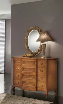 Bedroom dresser with mirror luxury modern furniture set 2-piece wood new