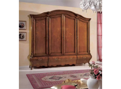 Solid Wood Wardrobe Classic Luxury Bedroom Furniture Brown New