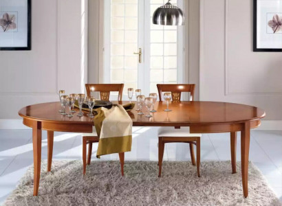 Italian furniture designer wood table seating dining room set of 4 chairs