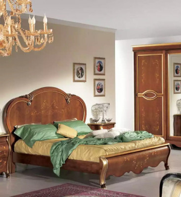 Bed Cushion Classic Double Bed Wood Hotel Beds Bedroom Upholstery