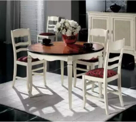 Dining Set Complete Set 4x Chairs Sideboard Dining Group Wooden Table White New