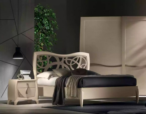 Bed, 2x nightstands, 3-piece bedroom design, luxury bedroom furniture