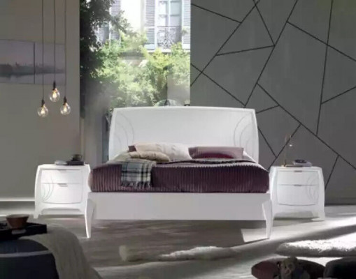 Set Bed Bedroom 2x Nightstands Complete Set Wood Furniture 3-piece New