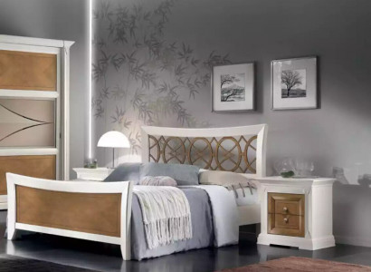 Bedroom furniture 3-piece set bed solid wood nightstands 2x wooden beds