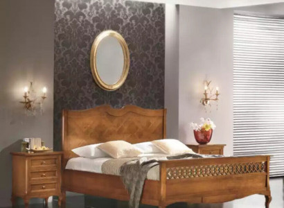 Bed 2x Bedside Tables 3-piece Italian Furniture Bedroom Wood New Set