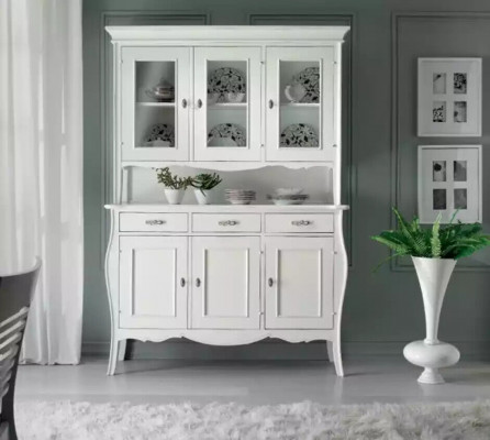Design furniture Italian white display cabinet wood luxury cabinets classic