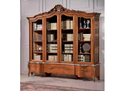 Classic luxury bookcase solid wood furniture display cabinet shelf cabinet