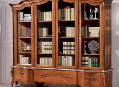 Classic luxury bookcase solid wood furniture display cabinet shelf cabinet