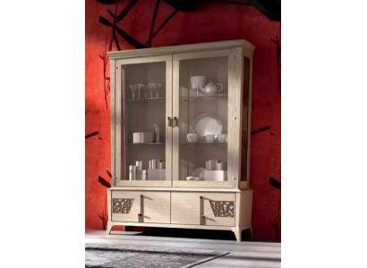 Luxury display cabinet 2 door wooden cabinet living room glass cabinets design furniture