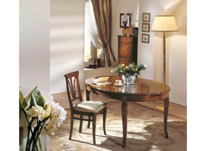 Dining table 4x chairs classic dining room set 5-piece set oval table