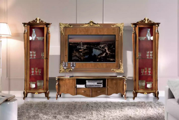 Living room wall unit set 4pcs. Living room display cabinet TV unit shelf luxury classic new