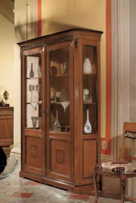 Italian furniture design wood classic style display cabinet shelf