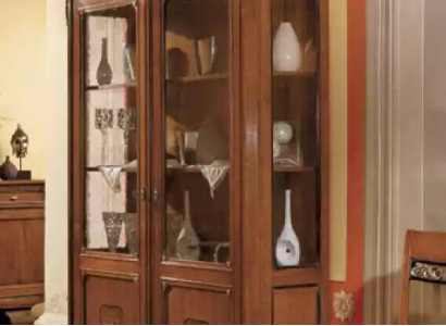 Italian furniture design wood classic style display cabinet shelf